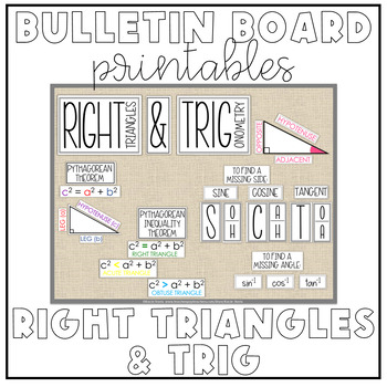 Preview of Geometry Bulletin Board Printables: Right Triangles and Trig