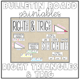 Geometry Bulletin Board Printables: Right Triangles and Trig