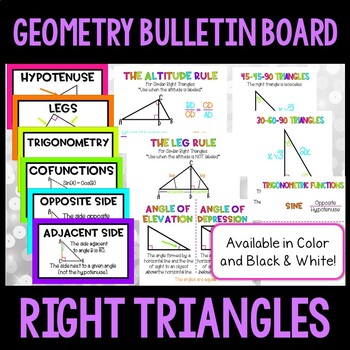 Preview of Right Triangles Geometry Bulletin Board