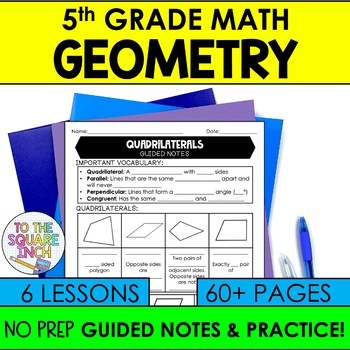 Preview of 5th Grade Geometry Guided Notes Unit | Polygons, Triangles, Quadrilaterals