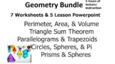 Geometry Bundle - 5 Lessons & 7 Worksheets - Area, Volume,