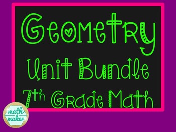 Preview of Geometry Bundle 7th Grade 35+ Amazing Resources