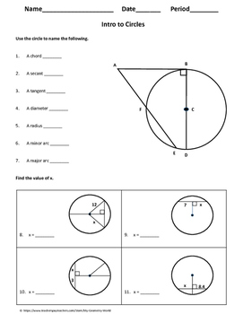 Geometry Bundle: Circles by My Geometry World | Teachers Pay Teachers