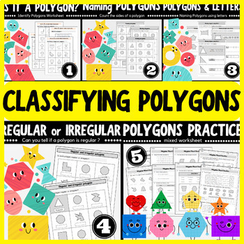 Preview of Geometry Bundle - Naming & Classifying Polygons - 2D Shapes Math Activities