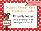 Geometry Common Core Math Vocabulary Posters- Grade 3