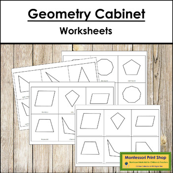 Preview of Montessori Geometry Cabinet Worksheets - Primary Geometry