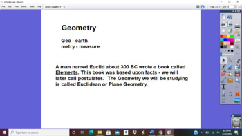 Preview of Geometry Ch 1-8,10-13 lesson notes for the "ENTIRE YEAR" Activinspire Flipcharts