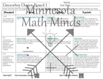 Preview of Geometry Choice Board 1