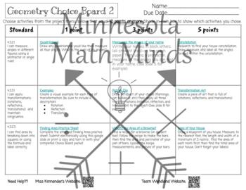 Preview of Geometry Choice Board 2