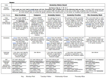 Preview of Geometry Choice Board