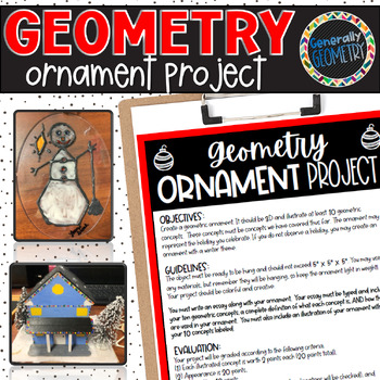 Preview of Geometry Christmas Ornament Project - EDITABLE