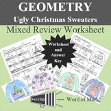 Geometry - Christmas Review Worksheet - Ugly Christmas Sweaters