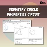 Geometry Circle Properties Practice Circuit Worksheet