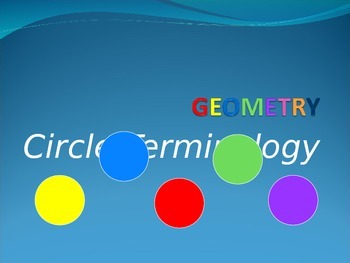 Preview of Geometry-Circle Terminology