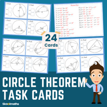 Preview of NO PREP Geometry Circle Theorems Task Cards