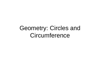 Preview of Geometry: Circle and circumstance ( grade 6-9)