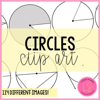 Preview of Geometry Circles Clipart - For Middle and High School Math