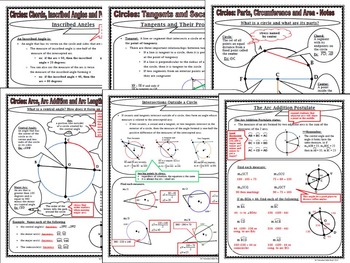 circle terminology common core geometry homework answer key