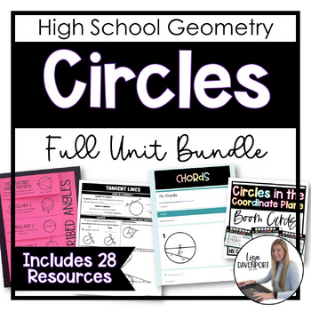 Preview of Circles - Full Unit Notes and Activity Bundle