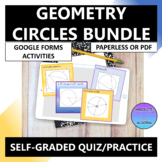 Geometry Circles Google Forms Practice Quiz Bundle Distanc