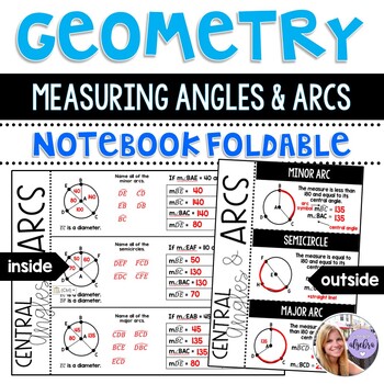 Geometry - Circles: Measuring Central Angles and Arcs Foldable by ...
