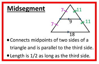 Preview of Geometry Classroom Posters - Midsegment, Median, Altitude and more