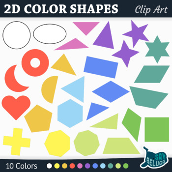 Preview of Geometry Clip Art: 2D Color Shapes