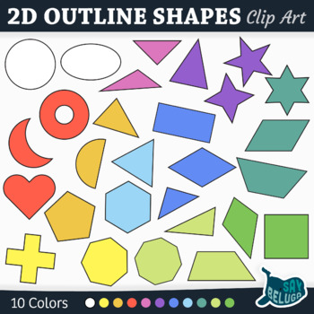 Preview of Geometry Clip Art: 2D Outlined Shapes