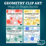 Geometry Clip Art: 2D Shapes & Diagrams Bundle – 10 Colors