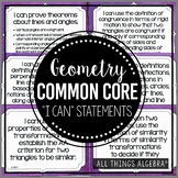 Geometry Common Core: "I Can" Statement Posters