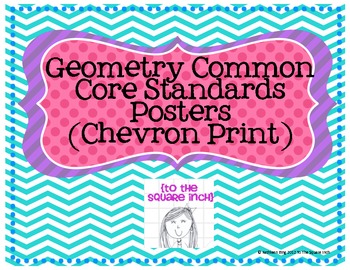 Preview of Geometry Common Core Standards Posters (Chevron Print)