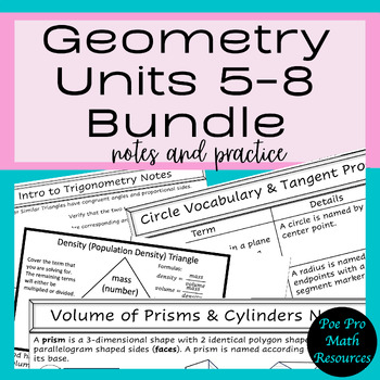Preview of Geometry: Concepts and Connections Units 5-8 Bundle