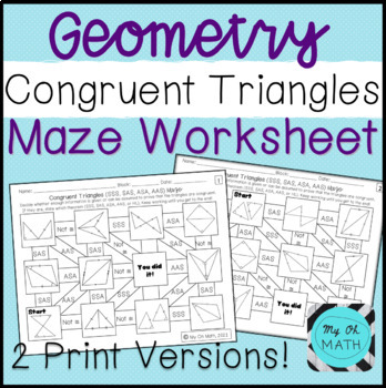 Congruent Triangles Intro Worksheets Teaching Resources Tpt