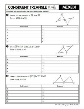 Congruent Triangles Geometry Curriculum Unit 4 Distance Learning