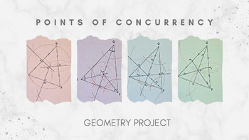 Preview of Geometry Constructions Project with Points of Concurrency