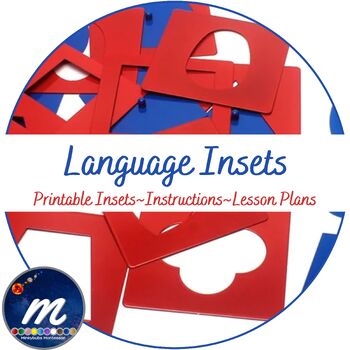Preview of Montessori Metal Insets for Language Printable Insets and 9 Lesson Plans Bundle