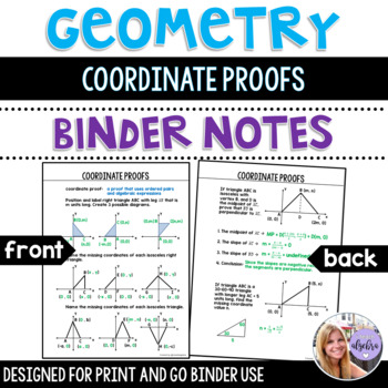 coordinate geometry proofs answer key