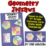 Geometry Worksheets and Jigsaw Craftivity focusing on the 