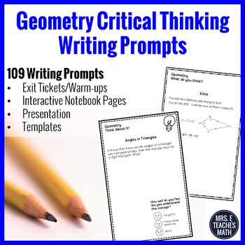 Preview of Geometry Writing in Math Prompts