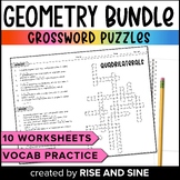 Geometry Sub Plans Vocabulary Practice Crossword Puzzle Bundle