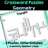 Geometry Crossword Puzzles Activity Triangles Angles Quadr