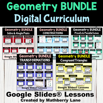 Preview of Geometry Curriculum BUNDLE Digital Google Slides Blended