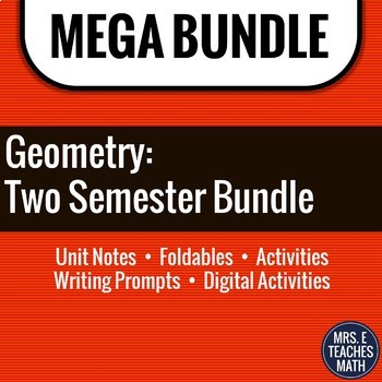 Preview of Geometry Curriculum BUNDLE | Notes, Activities, and Foldables