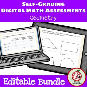 Preview of Geometry DIGITAL Google Forms Assessment Bundle