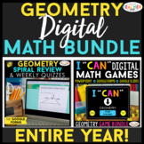 Geometry DIGITAL Math BUNDLE | Spiral Review, Quizzes, Gam