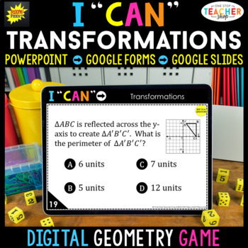 Preview of Geometry DIGITAL Math Game for High School | Transformations 