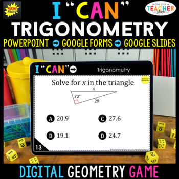 Preview of Geometry DIGITAL Math Game for High School | Trigonometry