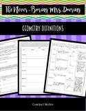 Beginning of the Year Geometry Definitions Guided Notes