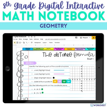 Preview of Geometry Digital Interactive Notebook for 8th Grade