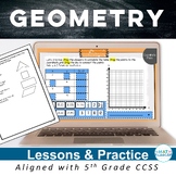 Geometry Digital Math & Printable Lessons & Practice Bundl